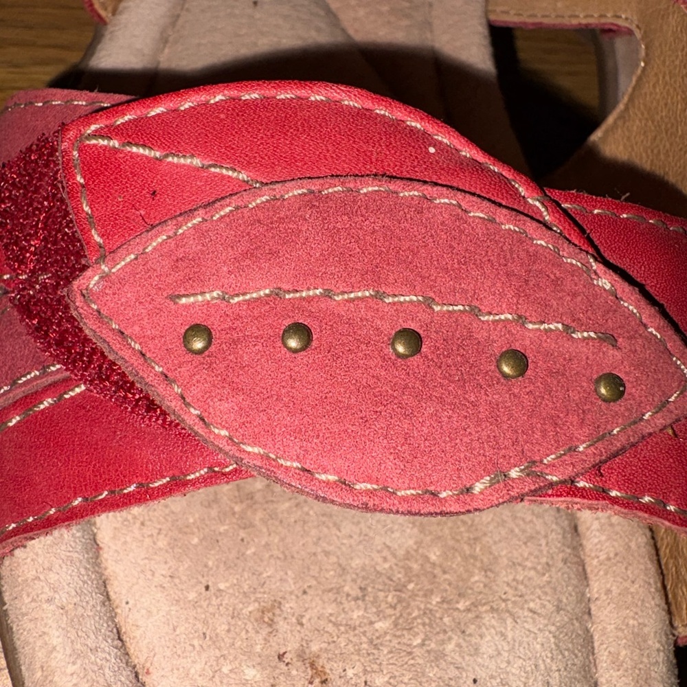 Artisan Red Leather Clark Sandals